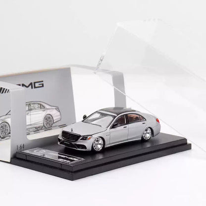 RM 1:64 Mercedes-Benz S63 W222 -Matte Grey Diecast Model Car | Premium Collector Edition with Multi-Spoke Wheels