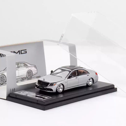 RM 1:64 Mercedes-Benz S63 W222 -Matte Grey Diecast Model Car | Premium Collector Edition with Multi-Spoke Wheels