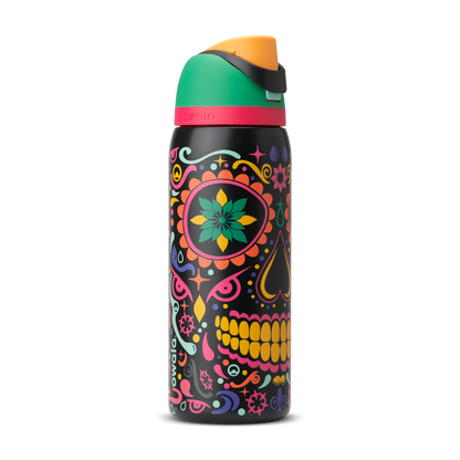 Owala 32oz (945ml) Insulated Stainless Steel Water Bottle – Flip Straw Leak-Proof Sports Bottle with Sugar Skull Design
