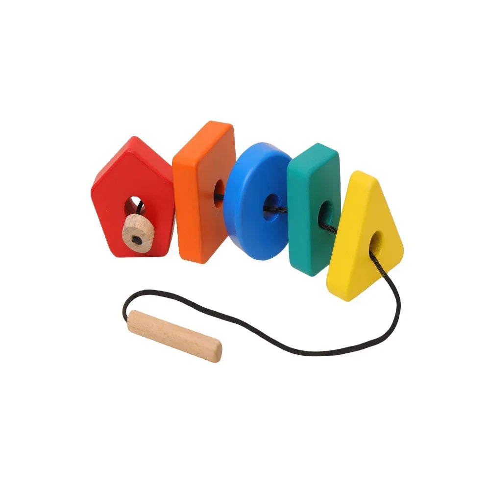 Open Ended 3 in 1 Stack and Sort Board With Lace - Jaiman Toys