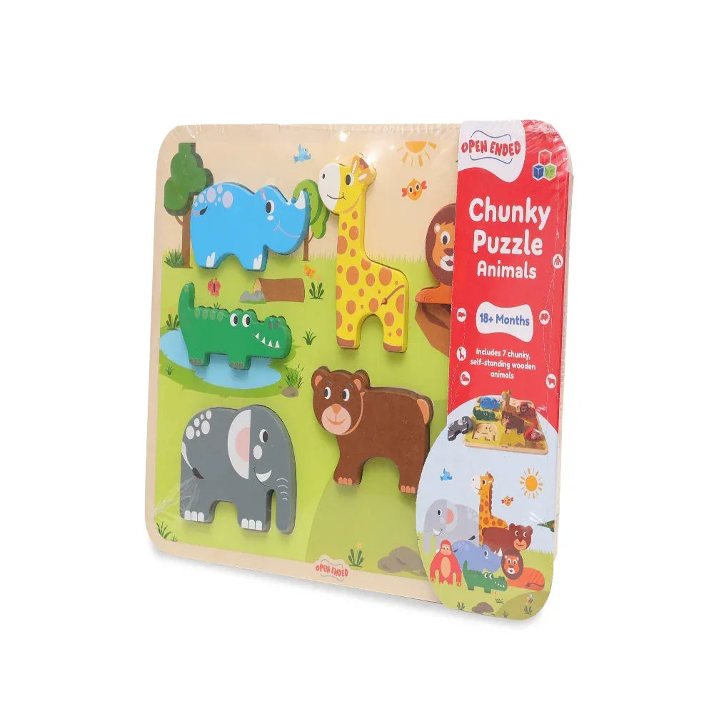 Open Ended Chunky Puzzle New Design- Animals (Includes - 7 Chunky self standing Animals) - Jaiman Toys