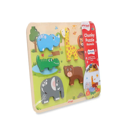Open Ended Chunky Puzzle New Design- Animals (Includes - 7 Chunky self standing Animals) - Jaiman Toys