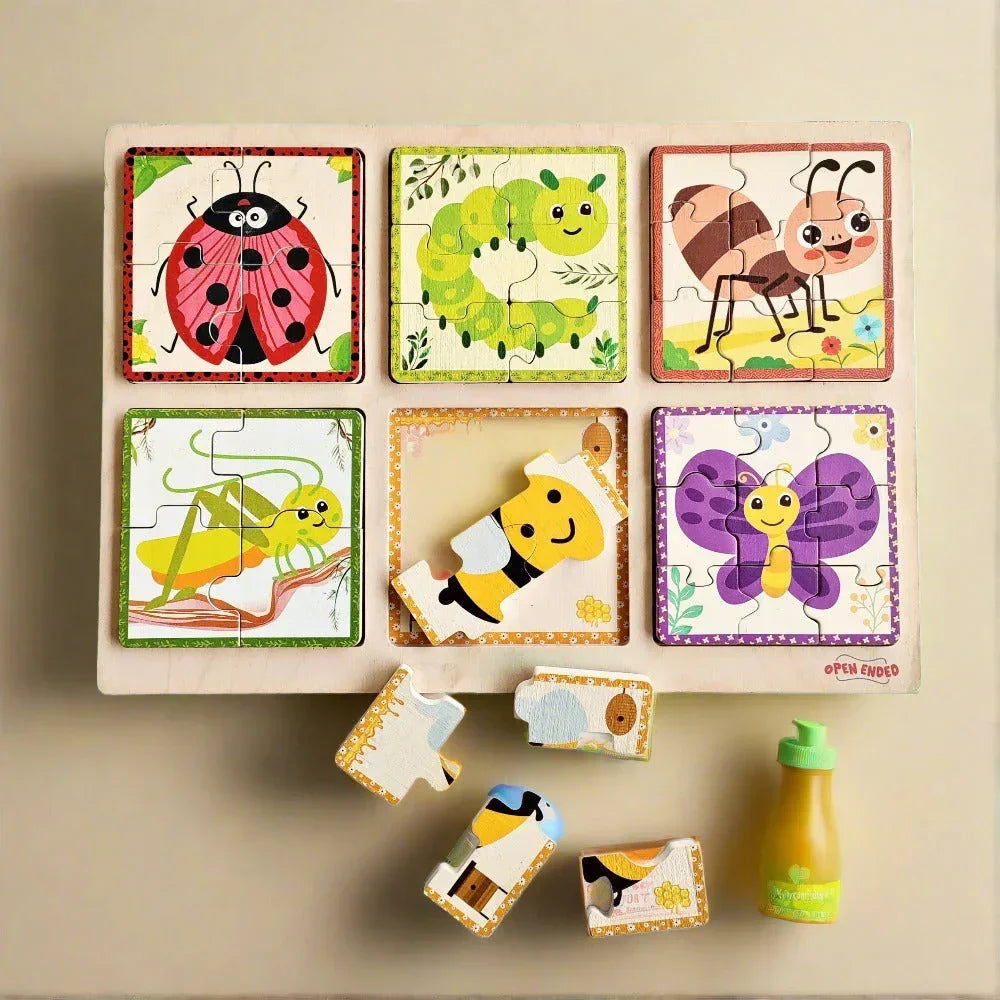 Open Ended Progressive 6 IN 1 Bug Puzzle - Jaiman Toys