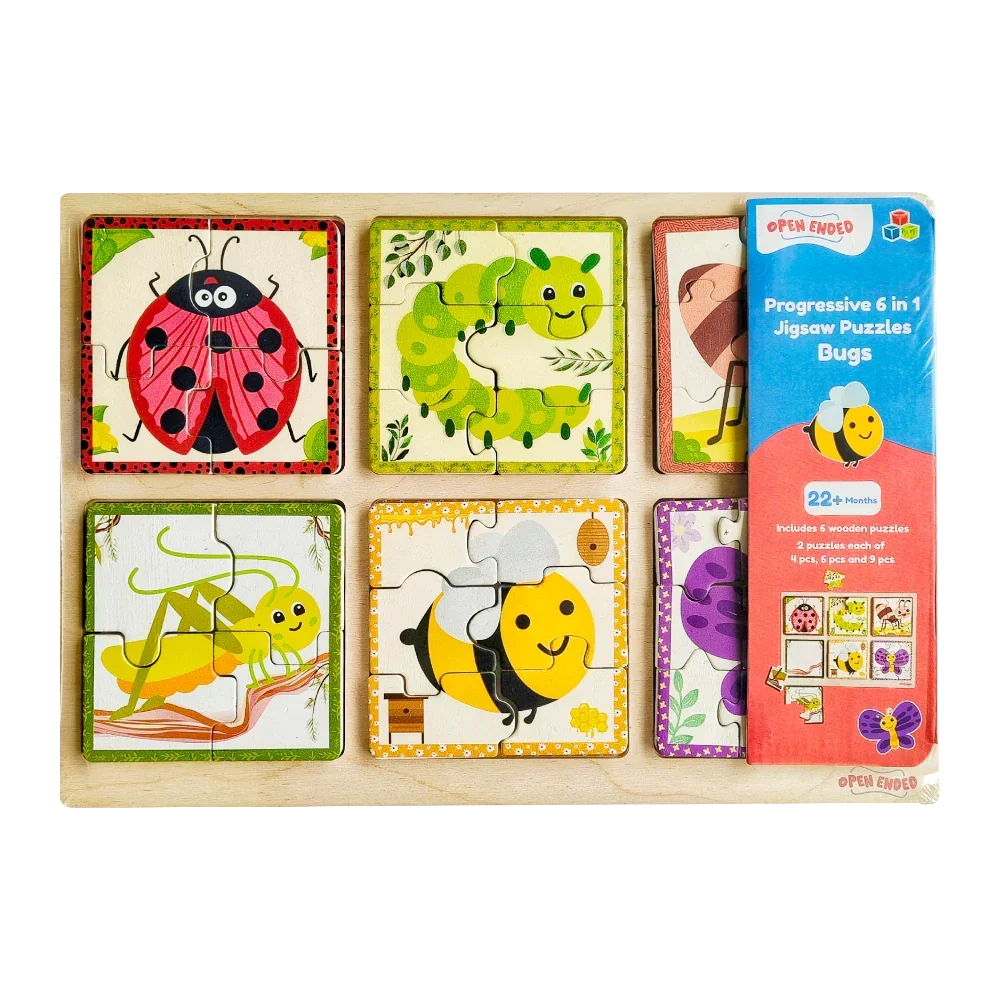 Open Ended Progressive 6 IN 1 Bug Puzzle - Jaiman Toys