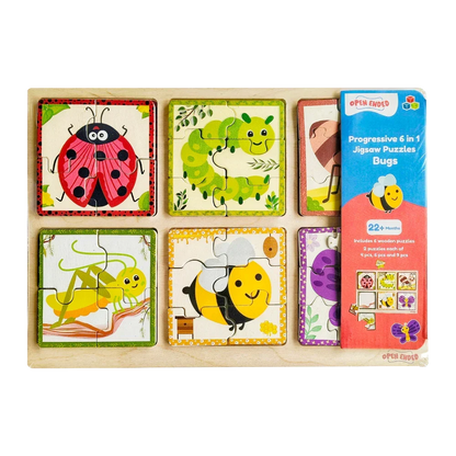 Open Ended Progressive 6 IN 1 Bug Puzzle - Jaiman Toys