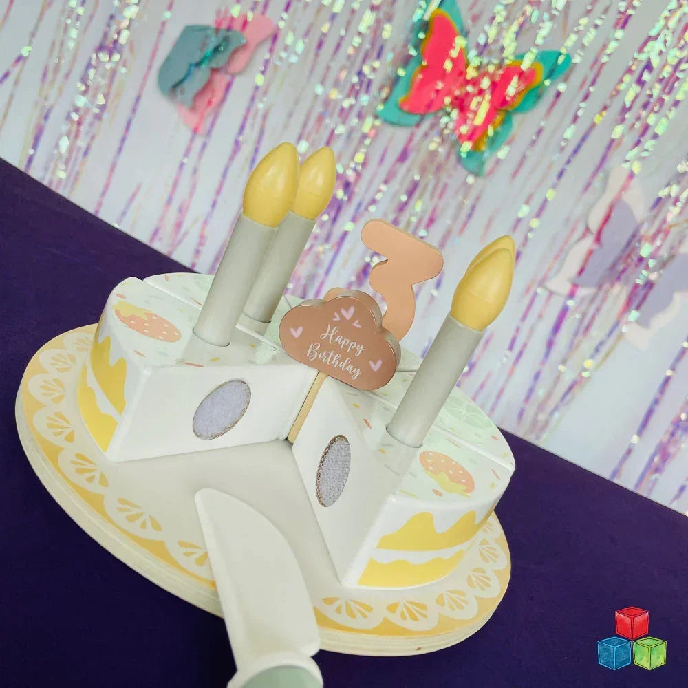 Open Ended Wooden Birthday Cake Set -21 Pieces - Jaiman Toys