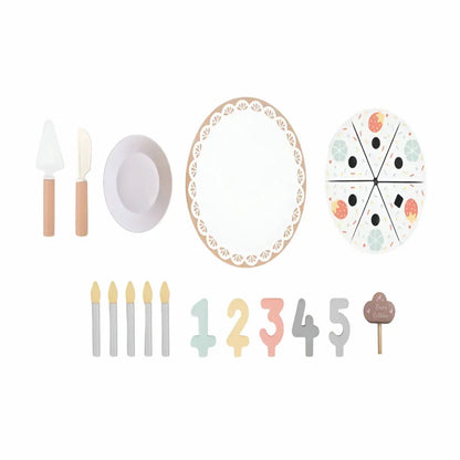 Open Ended Wooden Birthday Cake Set -21 Pieces - Jaiman Toys