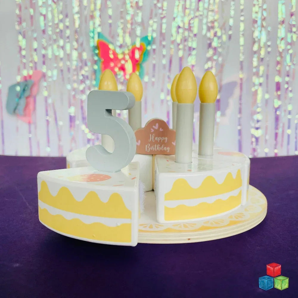 Open Ended Wooden Birthday Cake Set -21 Pieces - Jaiman Toys