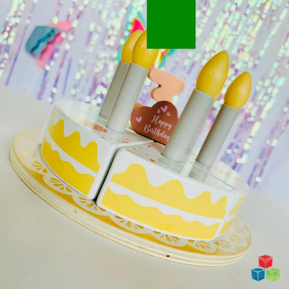 Open Ended Wooden Birthday Cake Set -21 Pieces - Jaiman Toys