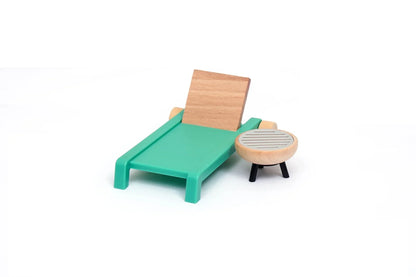 Open Ended Wooden Dollhouse - Modern Villa (31 pcs furniture including 4 doll figures included) - Jaiman Toys