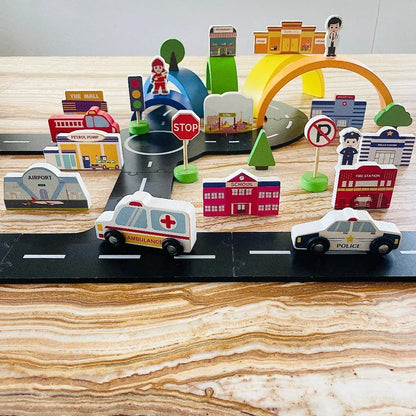 Open Ended Wooden Rainbow Stacker 7 Piece - Jaiman Toys