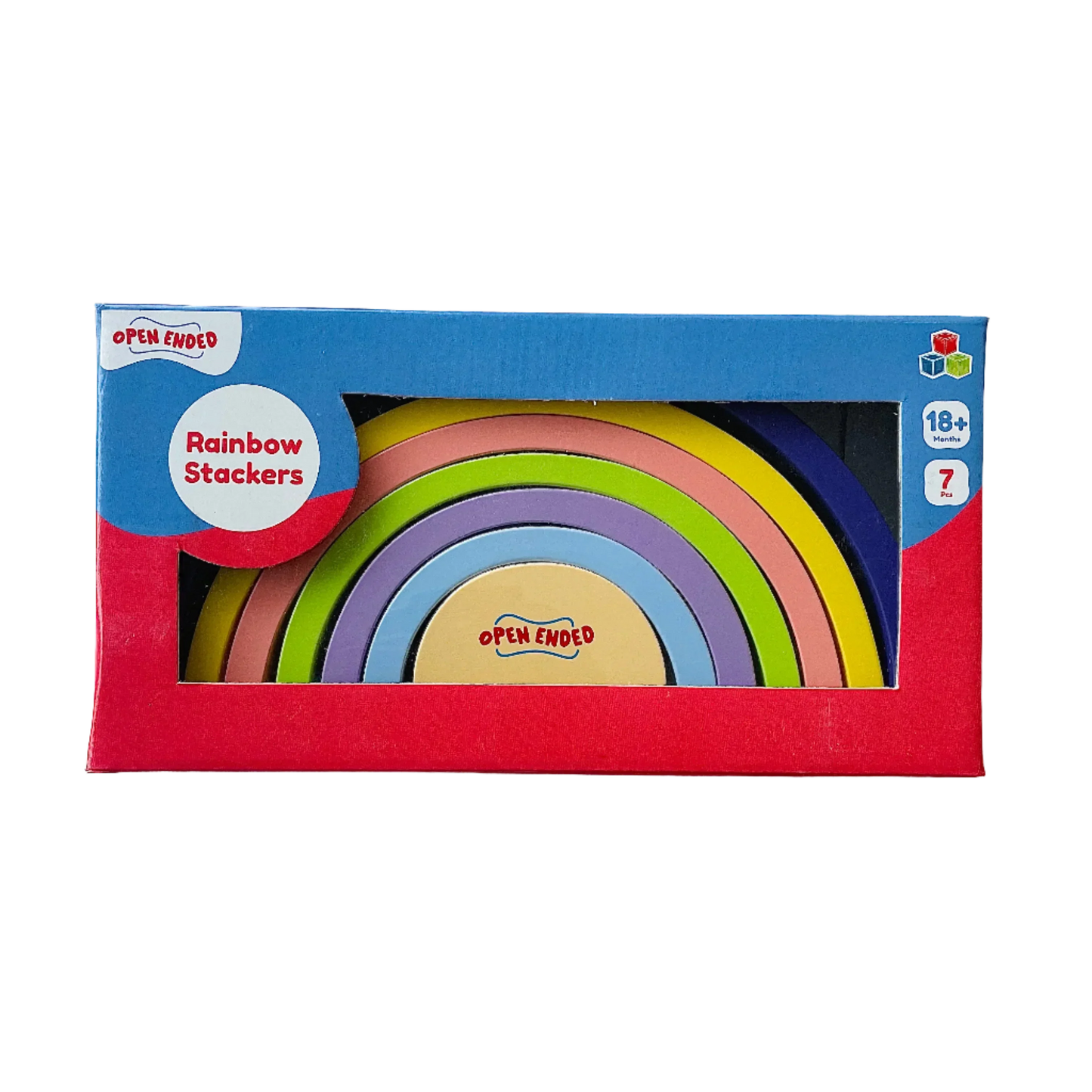Open Ended Wooden Rainbow Stacker 7 Piece - Jaiman Toys