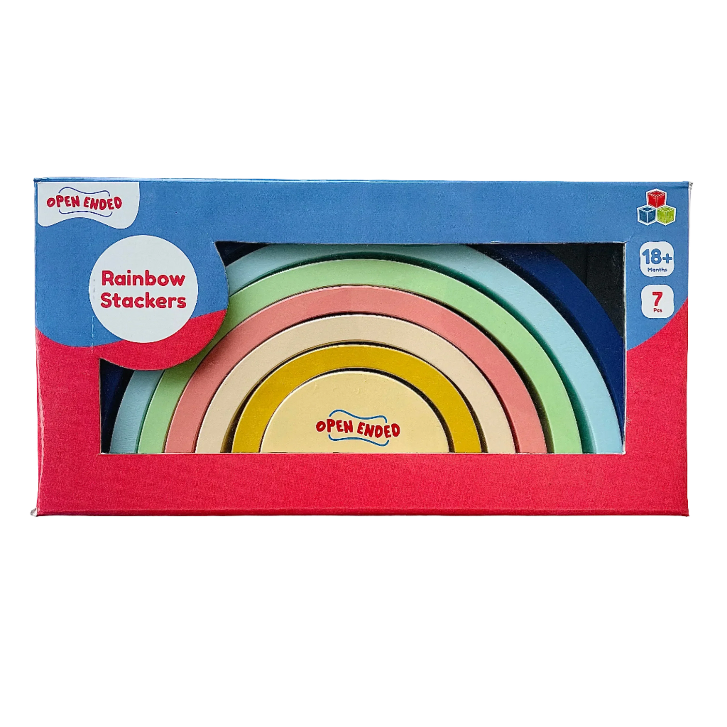 Open Ended Wooden Rainbow Stacker 7 Piece - Jaiman Toys