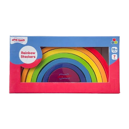 Open Ended Wooden Rainbow Stacker 7 Piece - Jaiman Toys