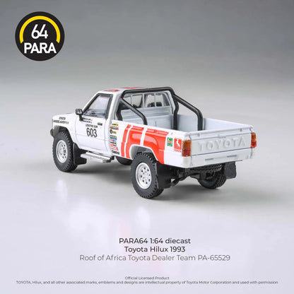 PARA64 1:64 Toyota Hilux 1993 Roof of Africa Toyota Dealer Team 1995 Diecast Model Pickup Truck
