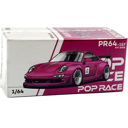 POP RACE PR640187 997 RWB Pink Porsche 1:64 Scale Diecast Model – Racing Edition