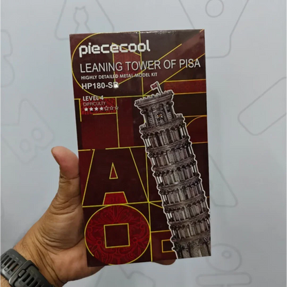 Piececool 3D Metal Puzzle Leaning Tower of Pisa Architecture Model – 127 Pieces – Difficulty Level 4 – Stainless Steel DIY Model Kit- Age 14+