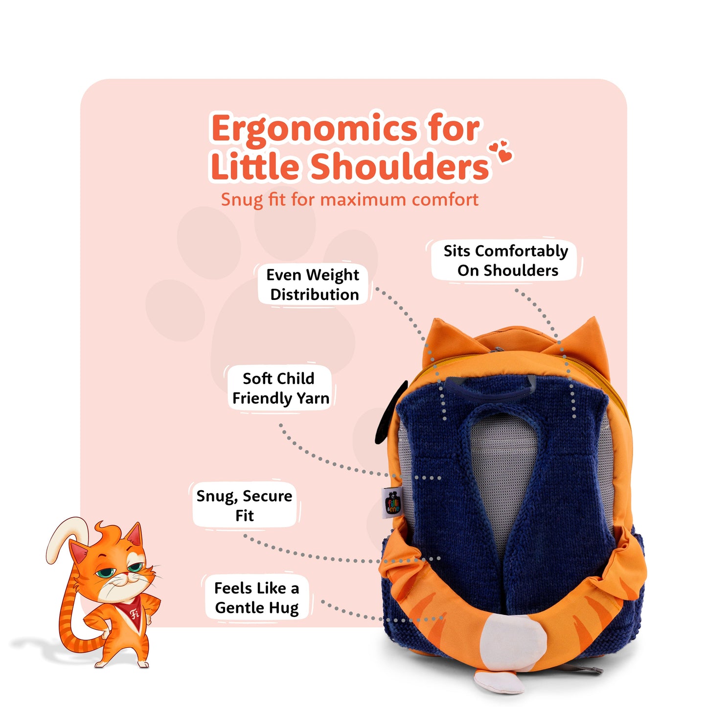 Filli & Me Filli & Aeroplane HugBag | 10L Preschool Backpack for Kids (2–3 Years) | Lightweight School & Travel Bag