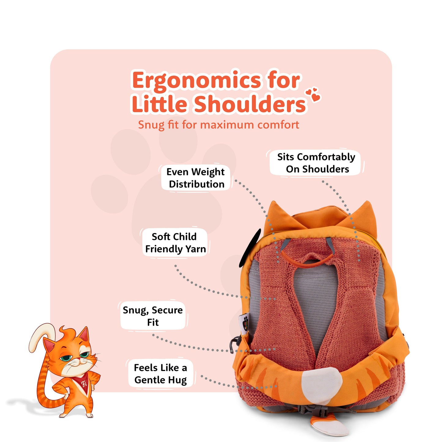 Filli & Me Filli & Strawberry HugBag | 10L Preschool Backpack for Kids (2–3 Years) | Lightweight School & Travel Bag