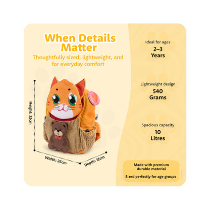 Filli & Me Filli & Teddy HugBag | 10L Preschool Backpack for Kids (2-3 Years) | Cute School & Travel Bag