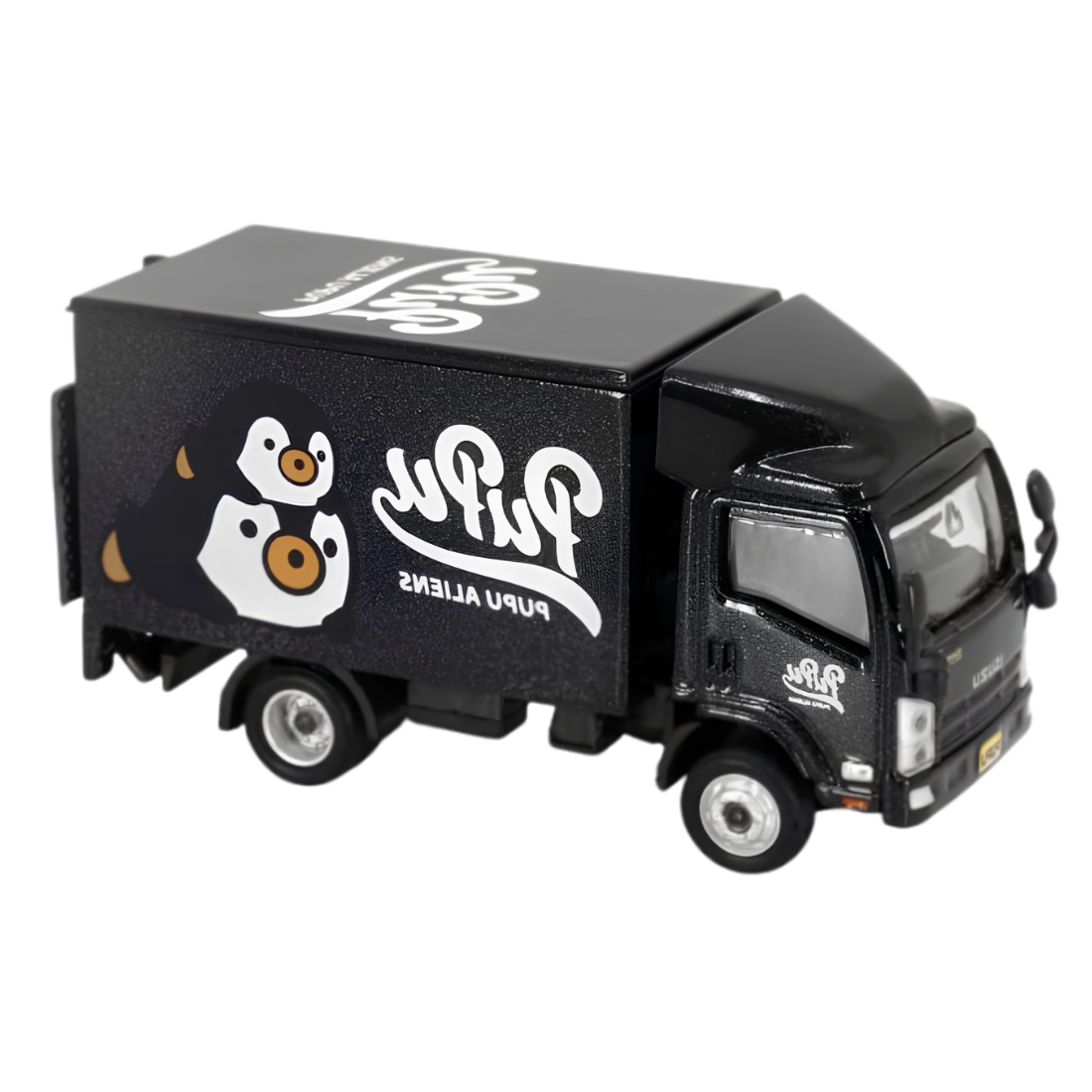 Tiny City Pupu Aliens Isuzu N-Series Box Lorry Die-Cast Model Truck | Black Delivery Truck Collectible | 7.5cm