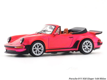 Rhino Model 1:64 Porsche 911 (930) Singer Turbo Study Cabriolet Diecast Model Car – Pink Collectible with Display Case