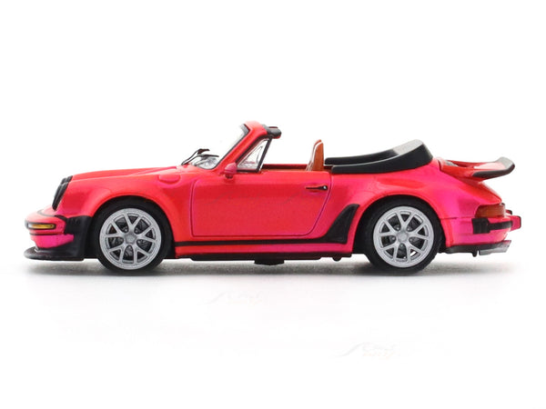Rhino Model 1:64 Porsche 911 (930) Singer Turbo Study Cabriolet Diecast Model Car – Pink Collectible with Display Case
