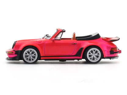 Rhino Model 1:64 Porsche 911 (930) Singer Turbo Study Cabriolet Diecast Model Car – Pink Collectible with Display Case