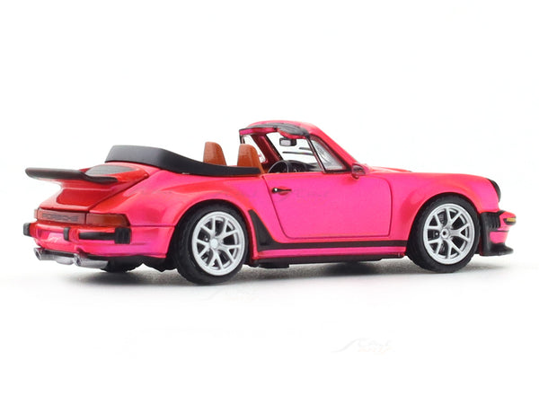 Rhino Model 1:64 Porsche 911 (930) Singer Turbo Study Cabriolet Diecast Model Car – Pink Collectible with Display Case