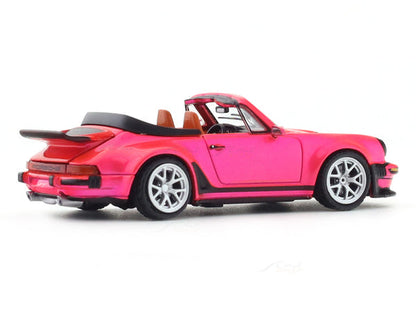Rhino Model 1:64 Porsche 911 (930) Singer Turbo Study Cabriolet Diecast Model Car – Pink Collectible with Display Case