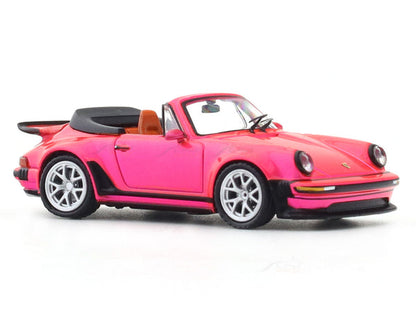 Rhino Model 1:64 Porsche 911 (930) Singer Turbo Study Cabriolet Diecast Model Car – Pink Collectible with Display Case