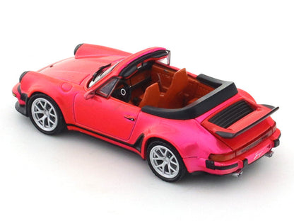 Rhino Model 1:64 Porsche 911 (930) Singer Turbo Study Cabriolet Diecast Model Car – Pink Collectible with Display Case