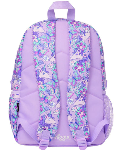 Smiggle Unicorn Kids Backpack Purple  42 CM | Cute Floral School Bag with Butterfly Design