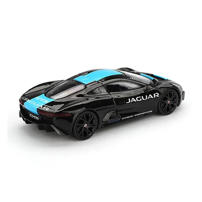Mini GT 1:64 Jaguar C-X75 Black + NISSAN Z VEILSIDE FFZ400 GOLD CHROME Diecast Scale Model Car