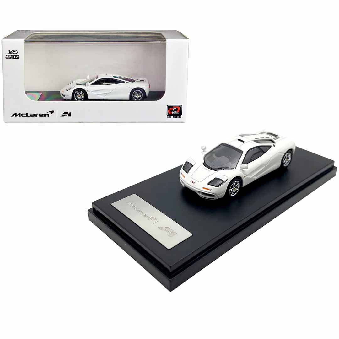 LCD Models 1:64 McLaren F1 White Die-Cast Model Car | Premium Collectible Supercar