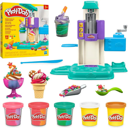 Play-Doh Rainbow Swirl Ice Cream Playset – Toy Ice Cream Maker with Cones, Toppings & Play-Doh Compound for Kids 3+ - Jaiman Toys