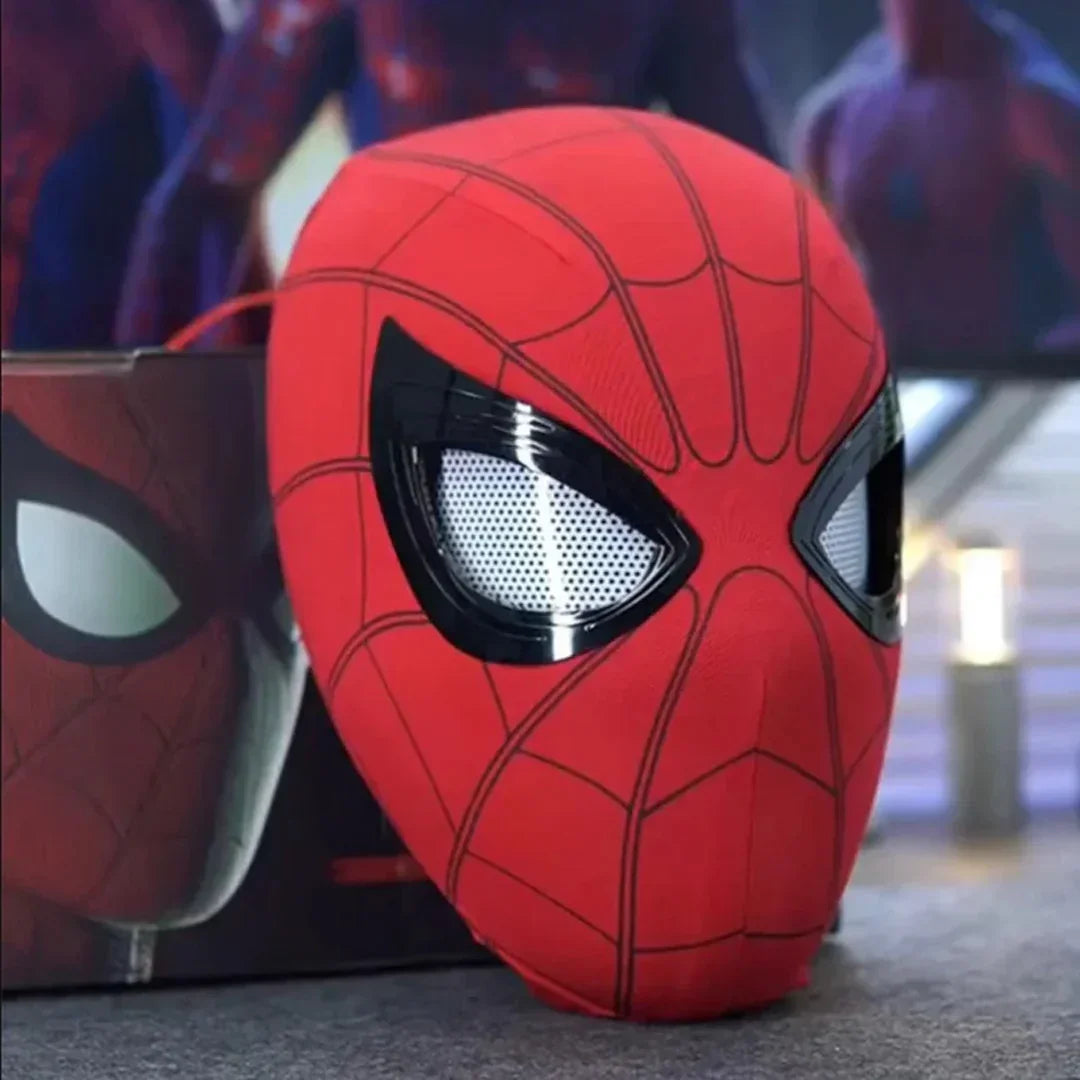 SpiderVision Luxe Mask – LED Chin Control with Moving Eyes Spider-Man Mask - Jaiman Toys