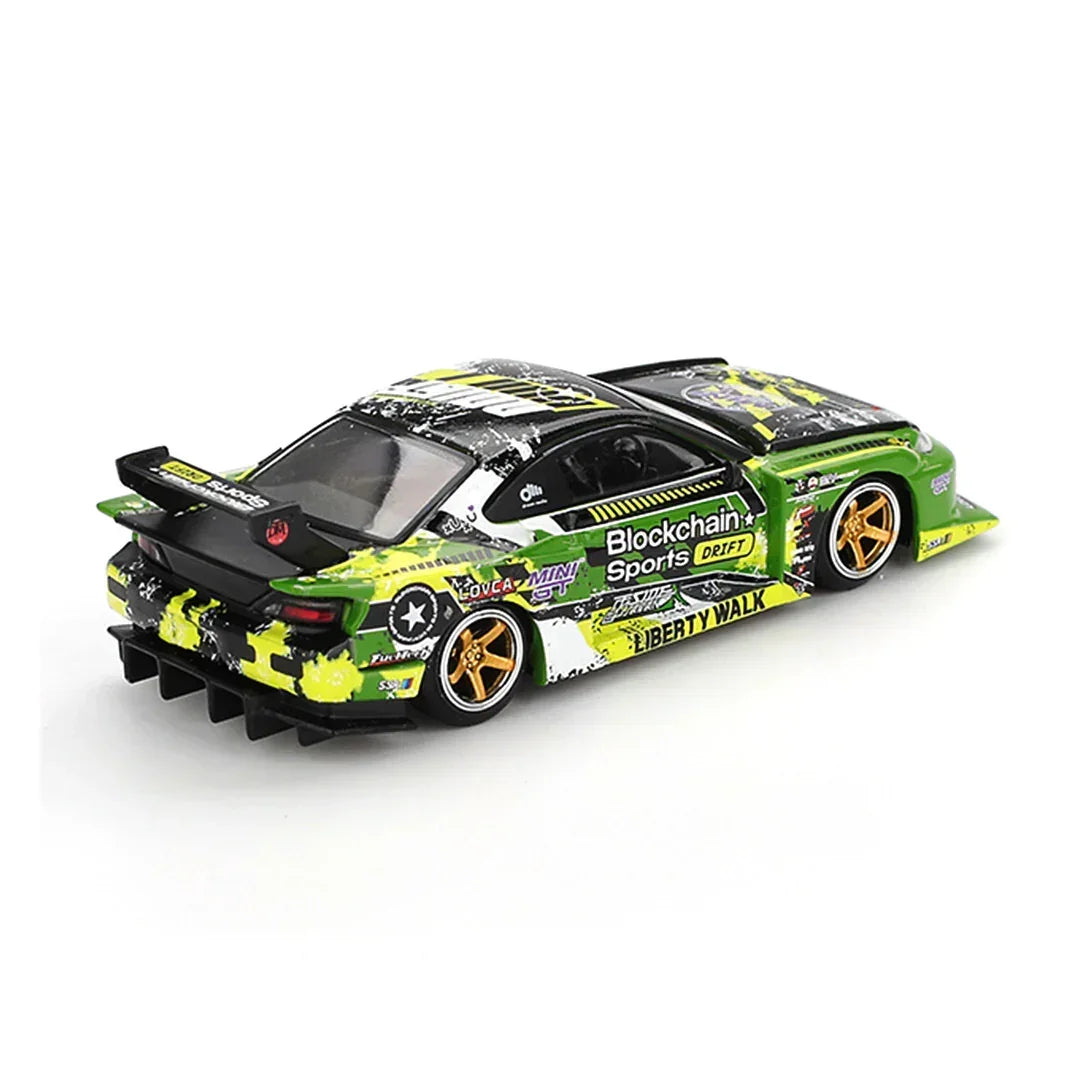 Mini GT 1:64 BLISTER Pack Nissan LB-Super Silhouette S15 Silvia #555 V2 2024 Formula Drift Japan RHD – Diecast Scale Model Car Collectible