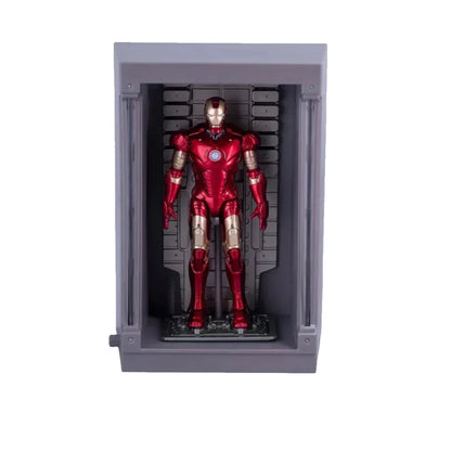 Marvel Iron Man Mark 3 with Hall of Armor – Light-Up Display Chamber (4-Inch Figure)