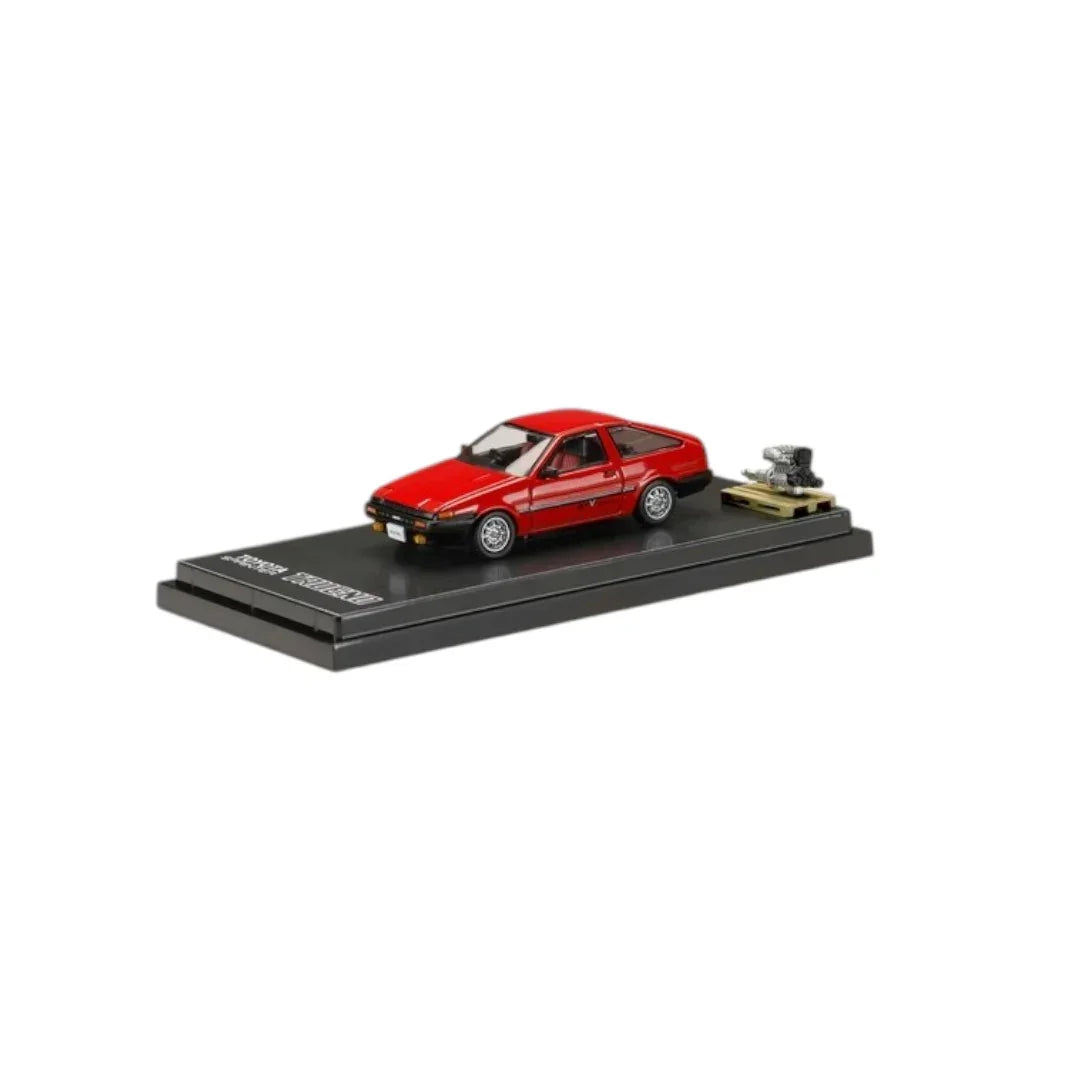 Hobby Japan HJ64 1:64 Toyota Sprinter Trueno GTV (AE86) Red with Engine Display – HJ644008AR Diecast Model - Jaiman Toys
