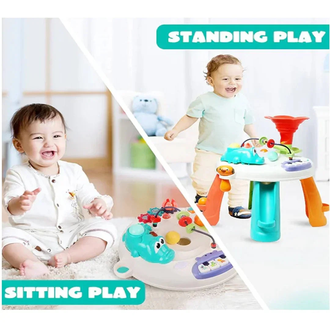 Activity Table, Toddler Music Learning Table with Sound, Lights, 3 Ball Games, 9 Activities, Piano, Beads, Kids Discover Explore Activity Center, Baby Toy for Boys & Girls (Multicolor) - Jaiman Toys