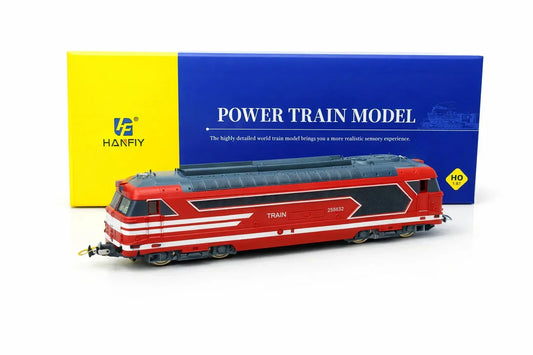 HANFIY 67000 HO Scale Blue Power Train Locomotive – Realistic Railway Engine Model 1:87 - Red