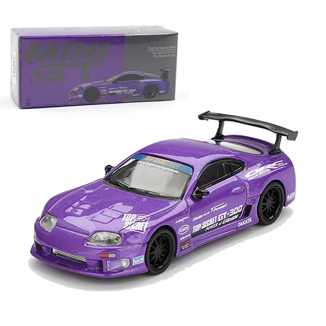 Mini GT 1:64 Toyota Supra A80 Top Secret GT-300 Purple RHD – Diecast Car