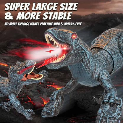 Remote Control 2.4G Tyrannosaurus Rex  Dinosaur Toy with Mist Spray, LED Lights & Roaring Sound – 2.4G RC Rechargeable Steam Emitting T-Rex for Kids 3+ Years