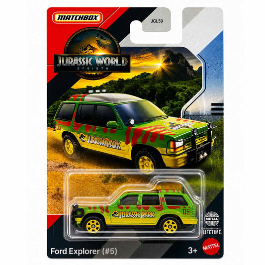 Matchbox 1:64 (Blister Pack) Ford Explorer #5 Jurassic Park Diecast Model Car | Jurassic World Rebirth Collectible