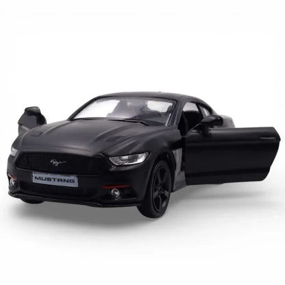 RMZ City 1:36 Ford Mustang 2015 Diecast Car – Matt Black | Openable Doors, Pull Back & Go