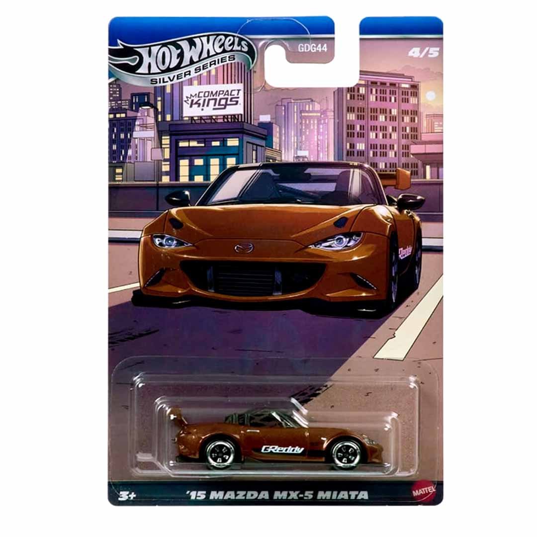 Hot Wheels Silver Series '15 Mazda MX-5 Miata Diecast Car | Compact Kings 1:64 Scale Collector Model