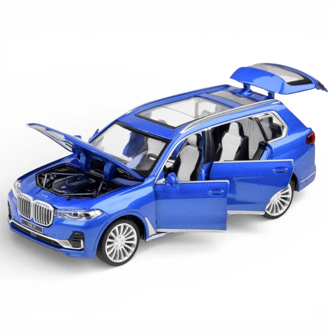 MSZ 1:32 BMW X7 Die-Cast Model Car – Blue |Pull Back, Openable Doors, Light & Sound (68470)