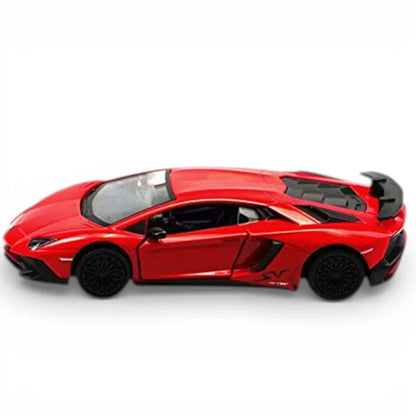 RMZ City 1:36 Lamborghini Aventador SV Coupe Diecast Car – Opening Doors, Pull Back Action (Red & Blue Variants)