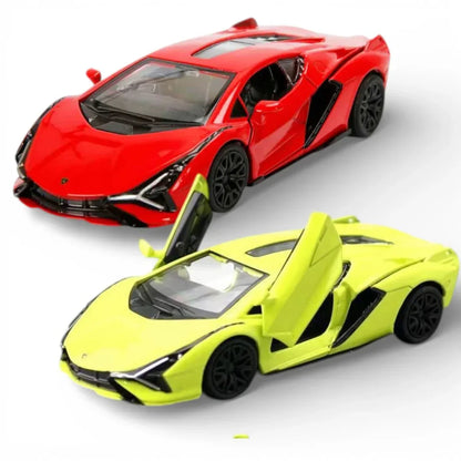 RMZ City 1:36 Lamborghini Sián FKP 37 Die-Cast Car – Red | Openable Doors, Pull Back & Go